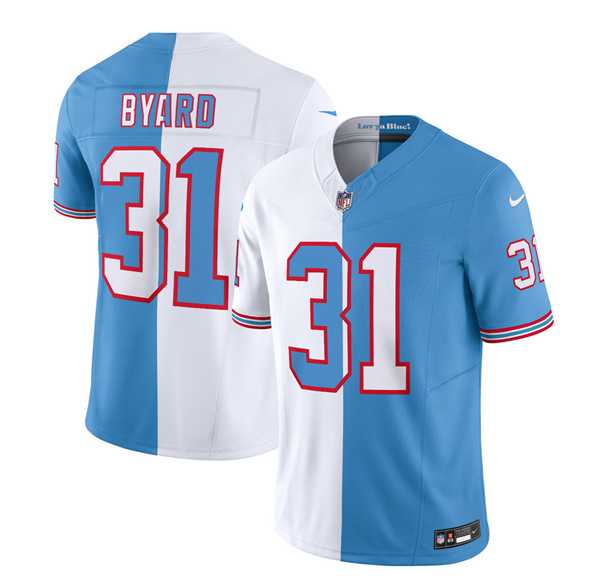 Men & Women & Youth Tennessee Titans #31 Kevin Byard White Blue 2023 F.U.S.E. Split Vapor Limited Throwback Jersey->tennessee titans->NFL Jersey